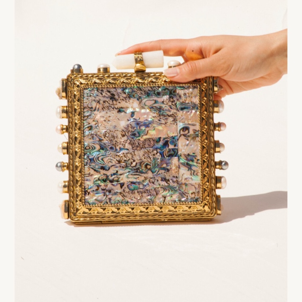 NWOT Ramla Prestige Crossbody/Clutch Bag w/Opal Gemstones Handmade in Morocco